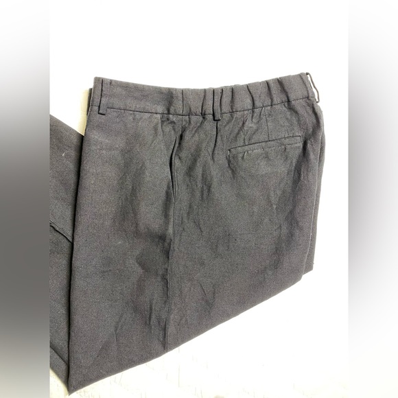 Talbots Size 14 Black 100% Linen Lightweight Cropped Elastic Waistband Pants - Picture 2 of 15